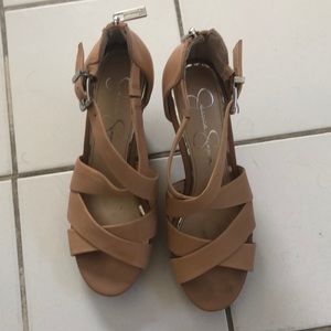 nude wedges
